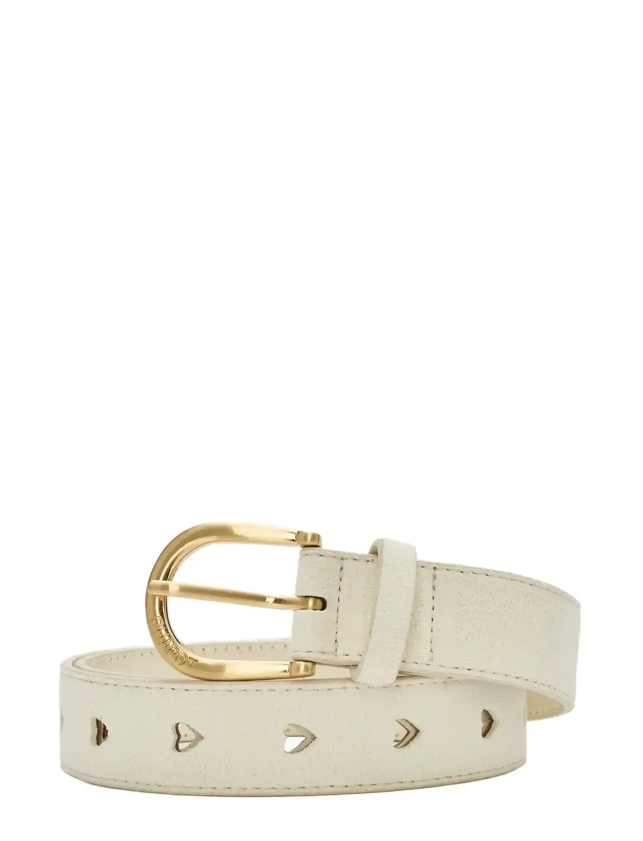 Fabienne Chapot Cut It Out Heart Belt Suede, 95, Cream, Belts > Waist Belt, Dame