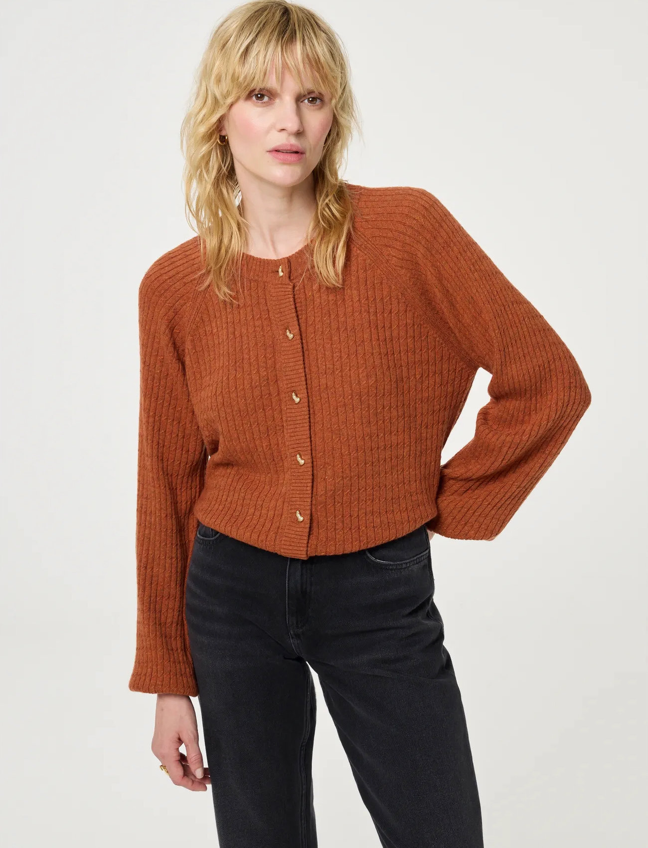 Fabienne Chapot Charlotta Cardigan, XS, Brown, Strik > Cardigans, Dame