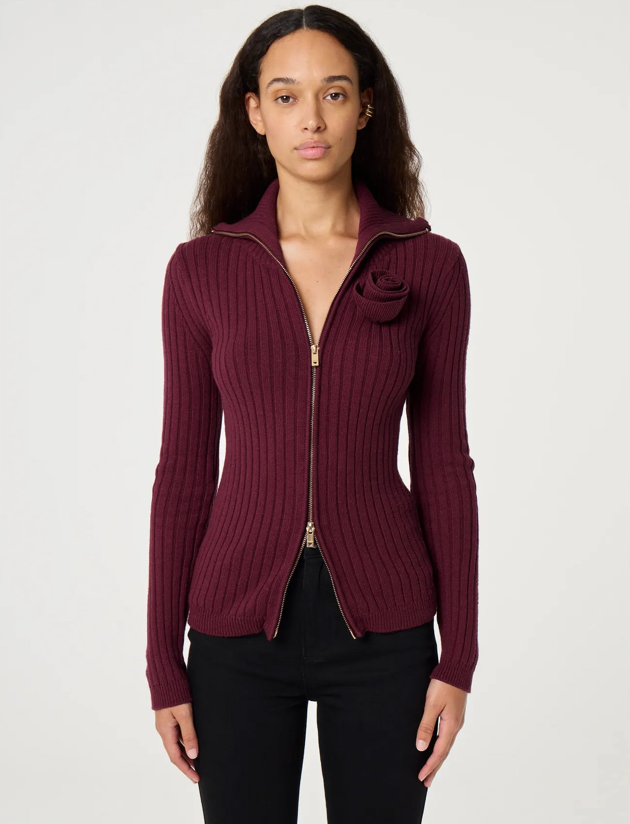 Fabienne Chapot Balou Cardigan, XL, Burgundy, Strik > Cardigans, Dame