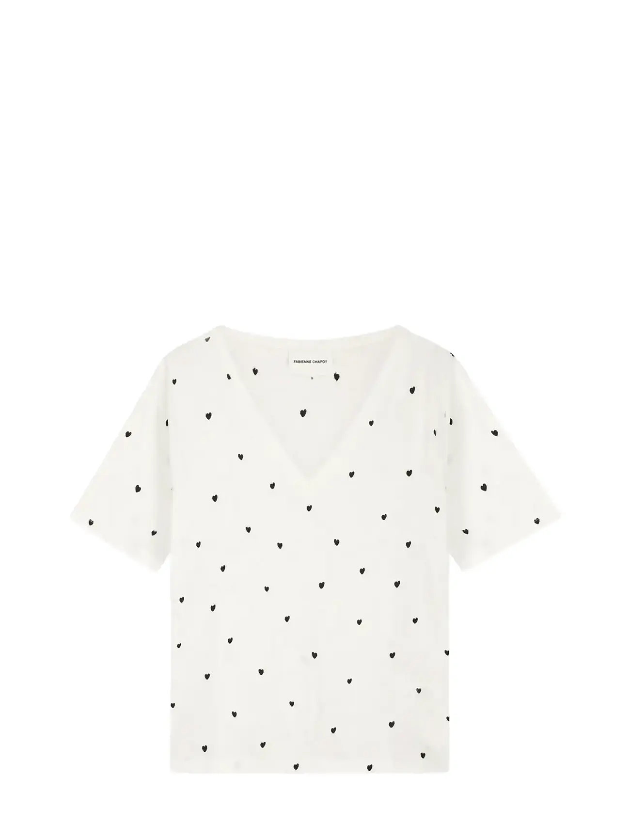 Fabienne Chapot Phil V-Neck T-Shirt, XS, White, T-Shirts & Toppe > Kortærmede, Dame