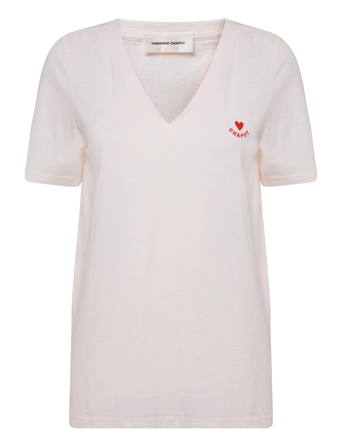 Fabienne Chapot Phil V-Neck T-Shirt, S, White, T-Shirts & Toppe > Kortærmede, Dame
