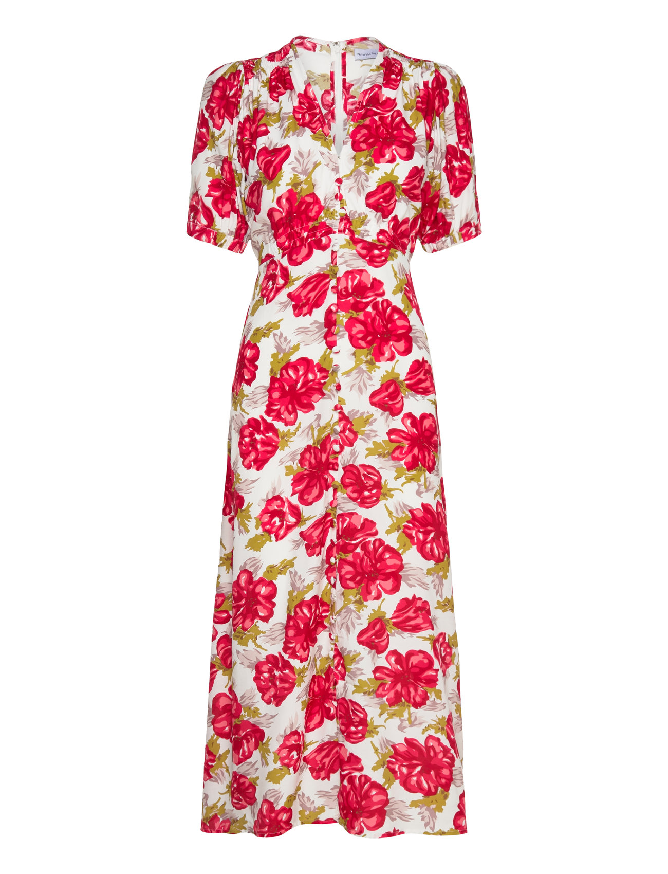Bellavista Midi Dress Knelang Kjole Red Faithfull The Brand