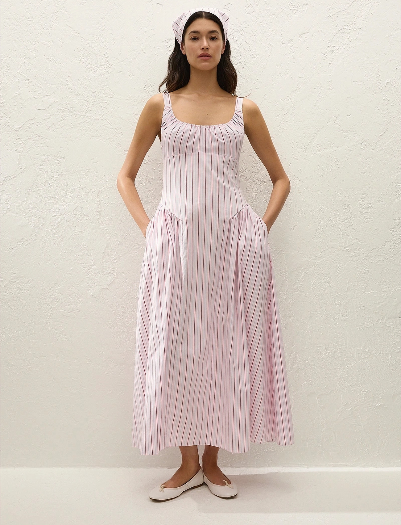 Faithfull The Brand Marcella Midi Dress, M, Pink, Kjoler > Knælange Og Midi, Dame