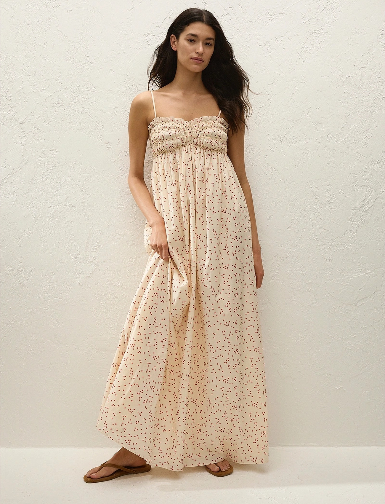 Faithfull The Brand Presa Maxi Dress, L, Cream, Kjoler > Maxikjole, Dame