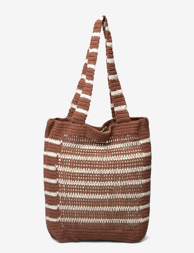 CROCHET TOTE BAG - sacs en toile - chocolate stripe