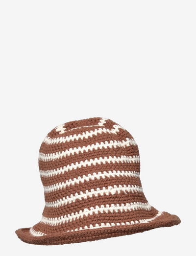 CROCHET BUCKET HAT - mütsid ja nokkmütsid - chocolate stripe