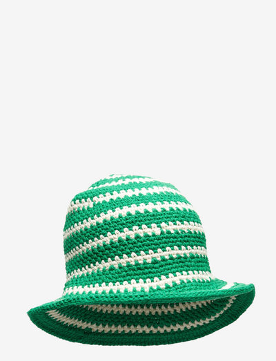 CROCHET BUCKET HAT - bucket hats - green stripe