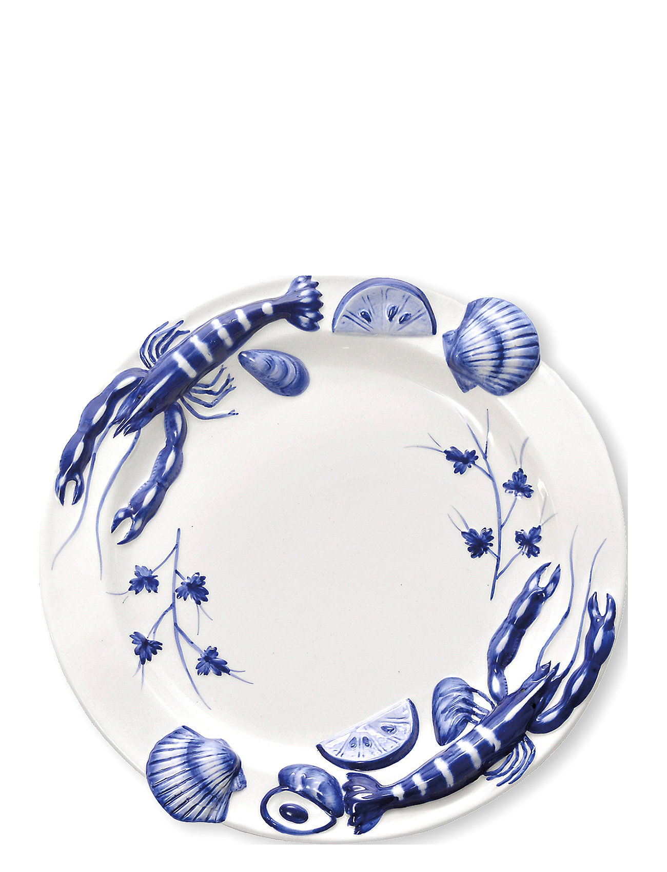 Seafood Cirkel Home Tableware Plates Dinner Plates Blue Familianna