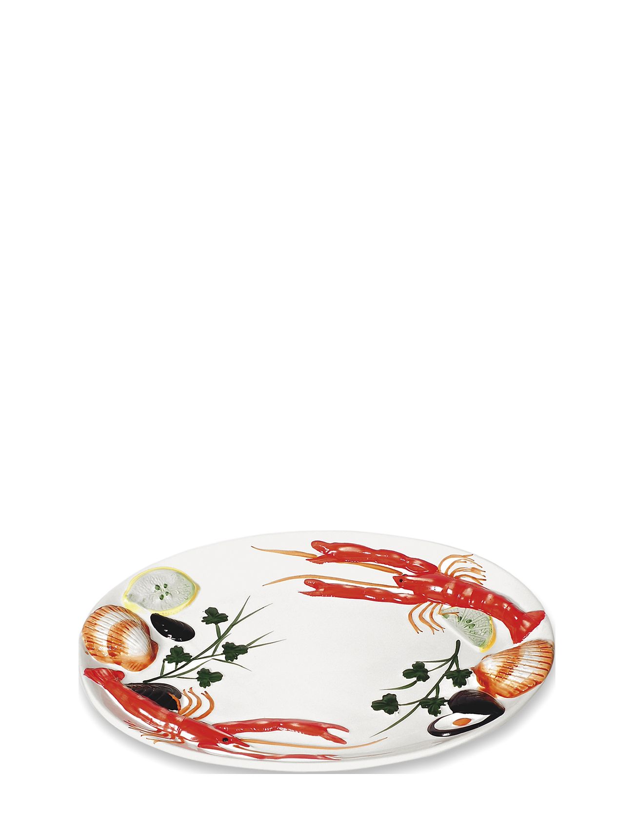 Seafood Oval Serving Plate Home Tableware Serving Dishes Serving Platters Red Familianna