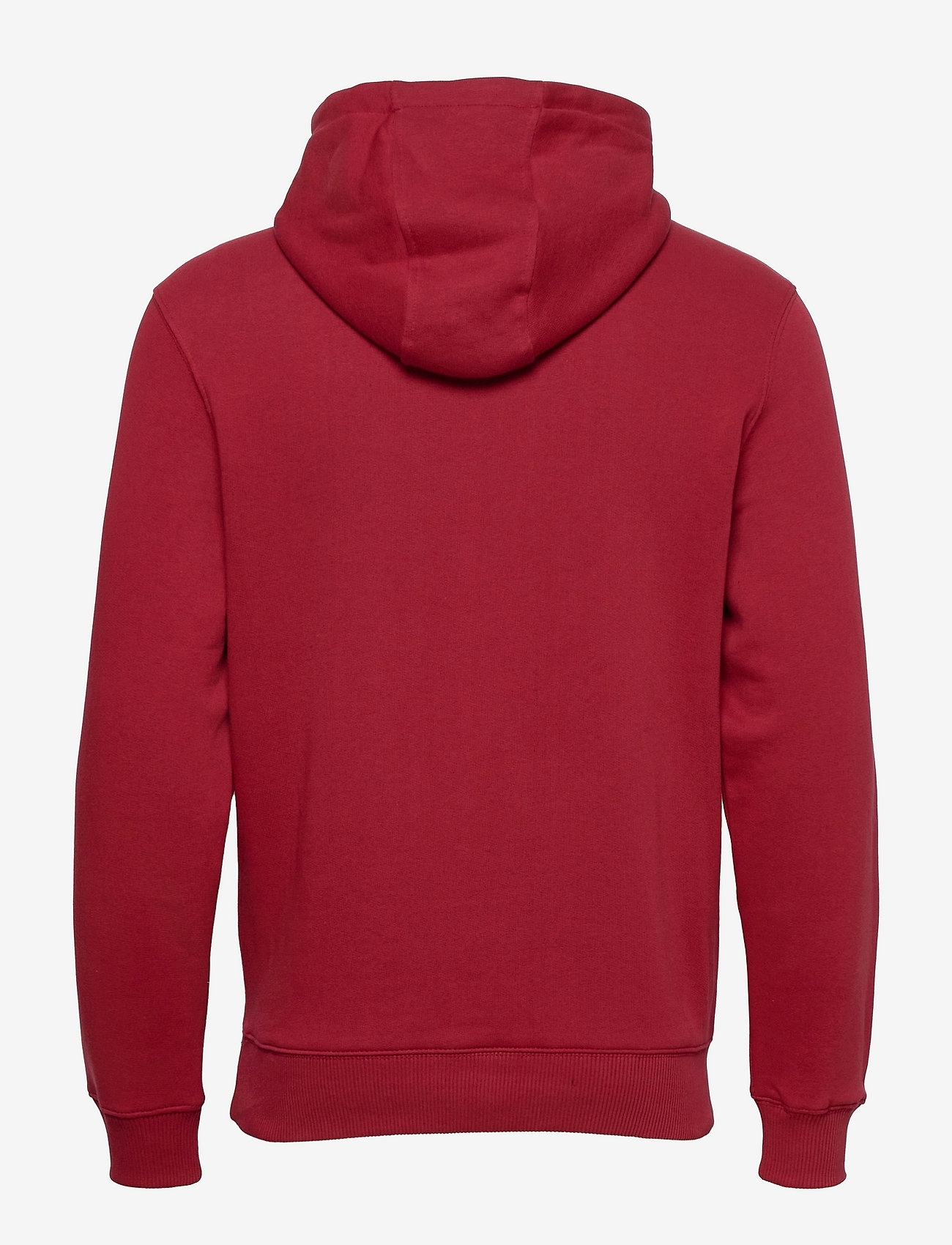 red zip up jumper