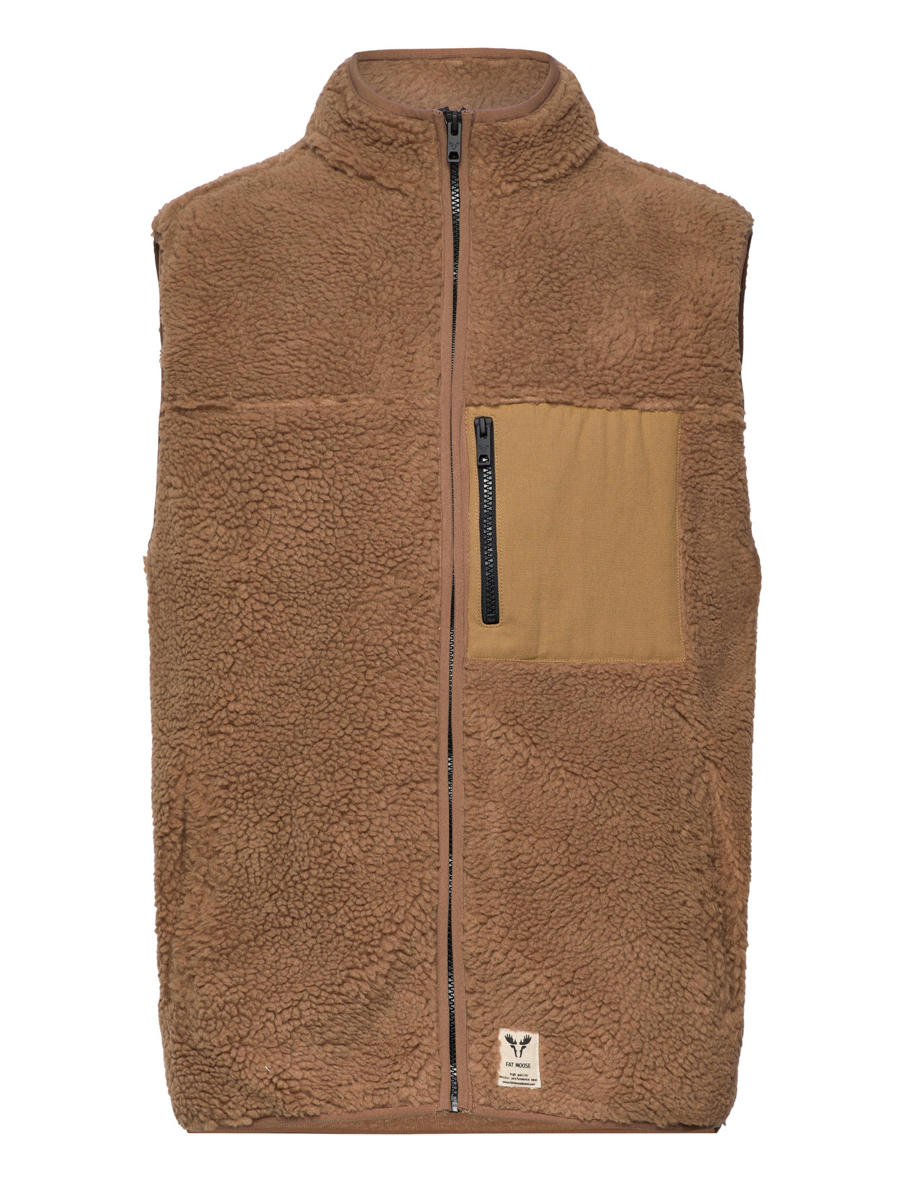 Hugh Fleece Vest Tops Sweatshirts & Hoodies Fleeces & Midlayers Brown Fat Moose