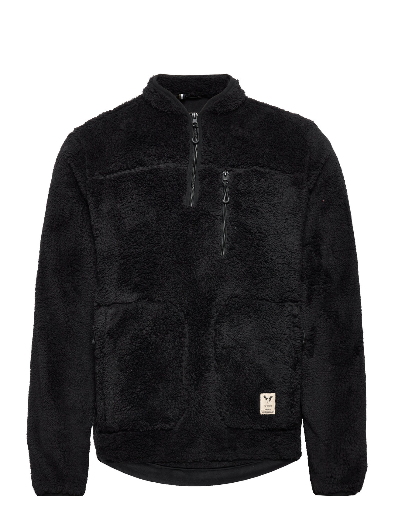 Pine Half Zip Fleece Tops Sweat-shirts & Hoodies Fleeces & Midlayers Black Fat Moose