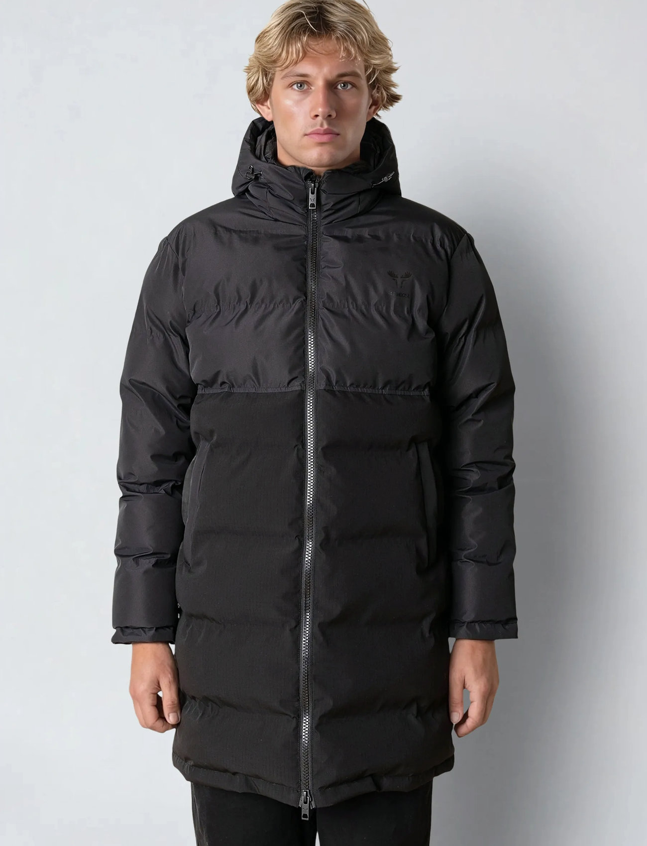 Fat Moose Birk Long Jacket, M, Black, Jakker > Vatterede Jakker, Herre