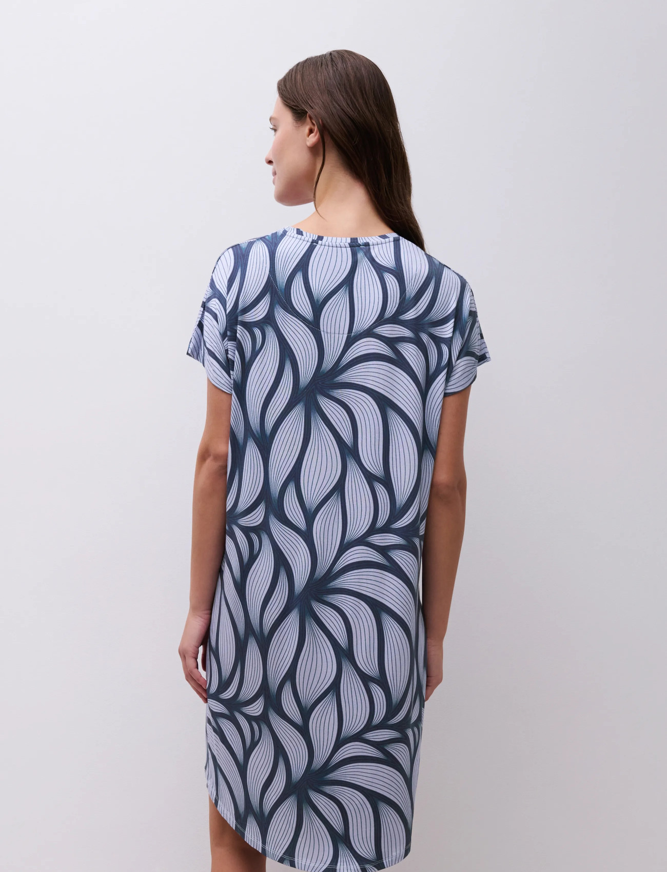 Femilet Yara Big Shirt Long Sleeves, 46, Blue, Nat- Og Loungewear > Natkjoler, Dame