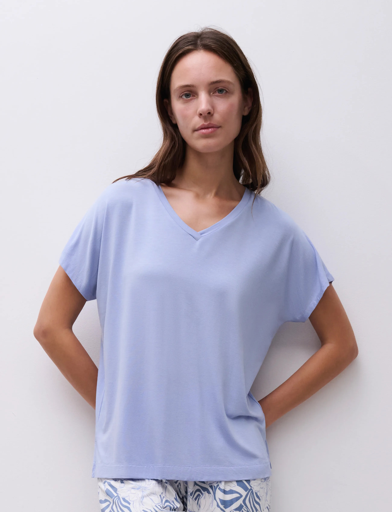 Femilet Loraine Top Ss, 36, Blue, Nat- Og Loungewear > Toppe, Dame