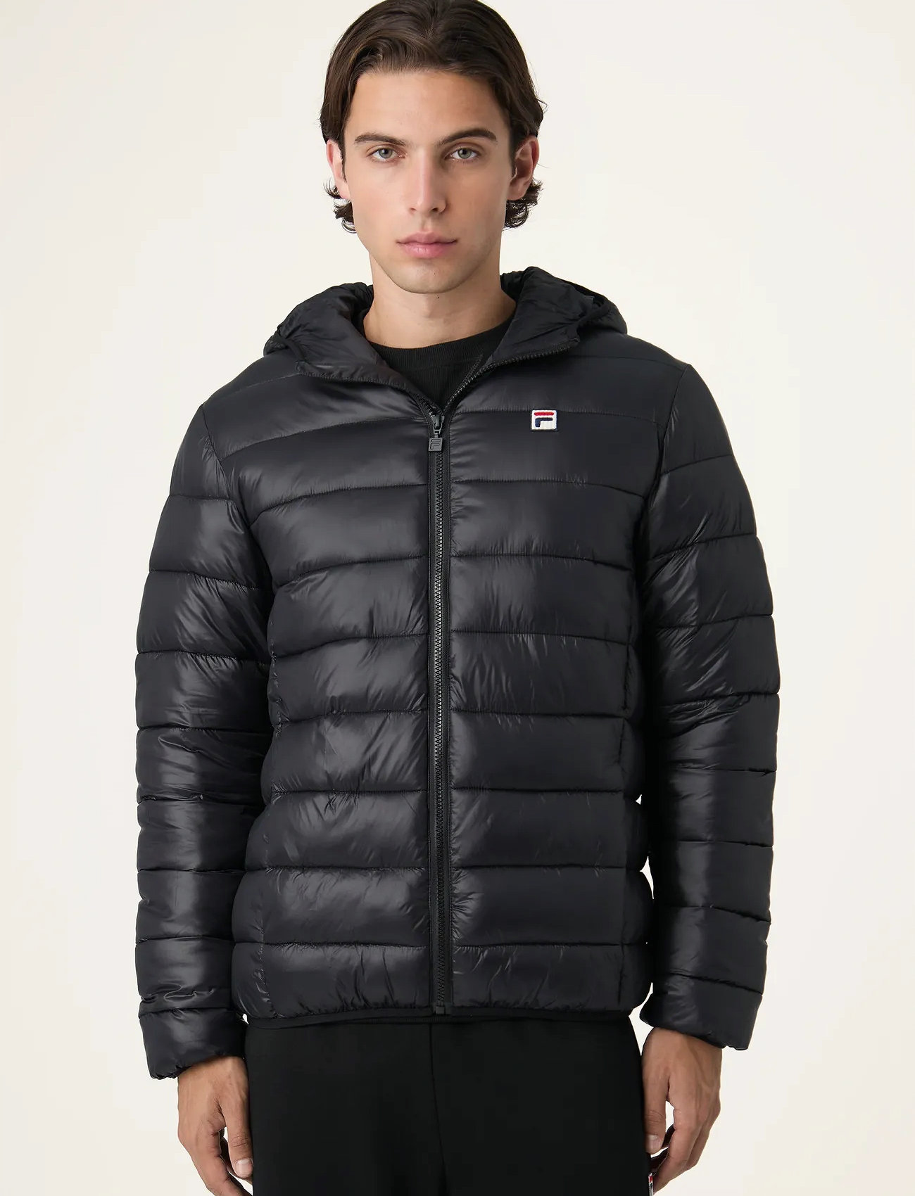 FILA Milano Regular Hooded Thin Puffer Jacket, XXL, Black, Sport Jackets > Sport Padded Jackets, Herre