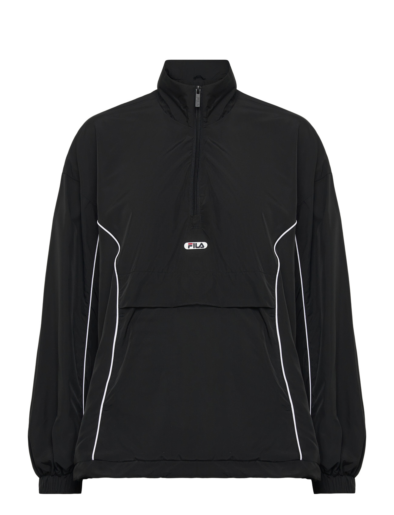 FILA Casano Oversized Contrast Piping Anorak, XL, Black, Sport Jackets > Sport Anoraks, Dame
