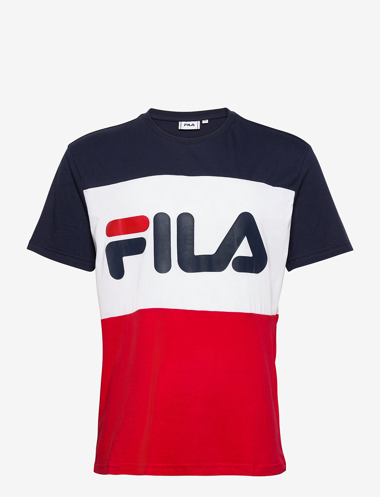 red black and white fila shirt