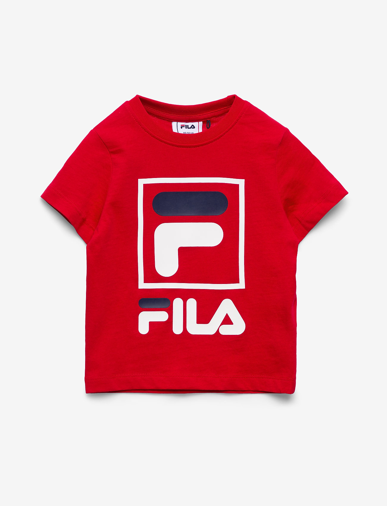 red graphic tee