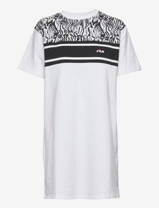 BUDVA tee dress - t-shirt dresses - bright white-black beauty-bright white abstract zebr
