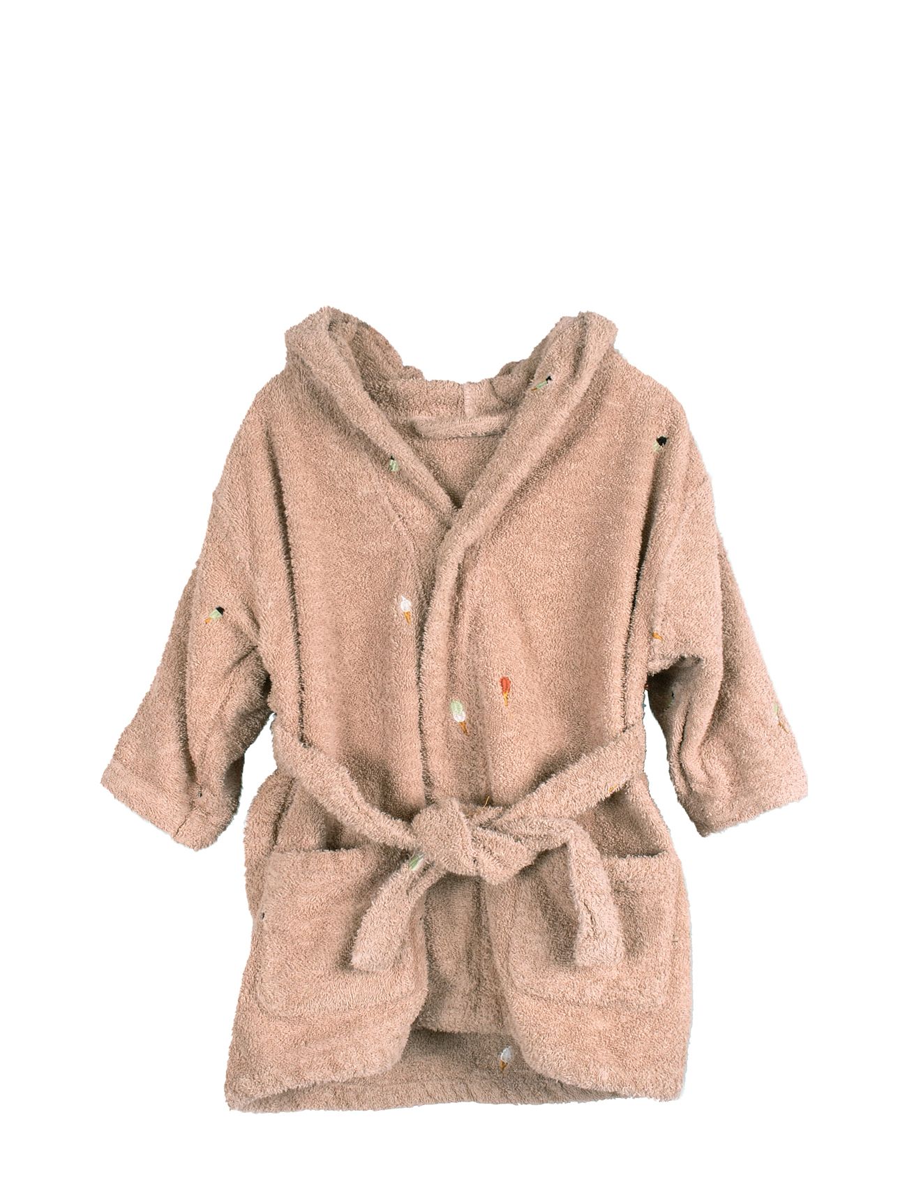 Embroidered Bathrobe 1-2 Years - Frappé Coral Filibabba