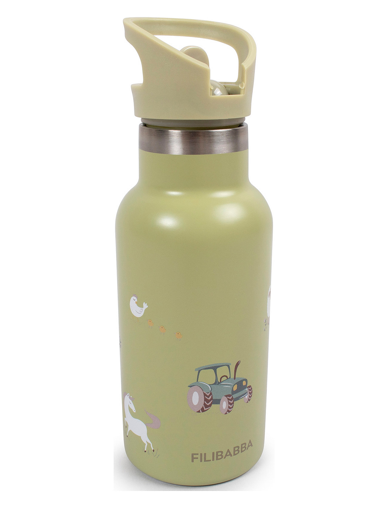 Stainless Steel Water Bottle - Magic Farm Home Meal Time Green Filibabba