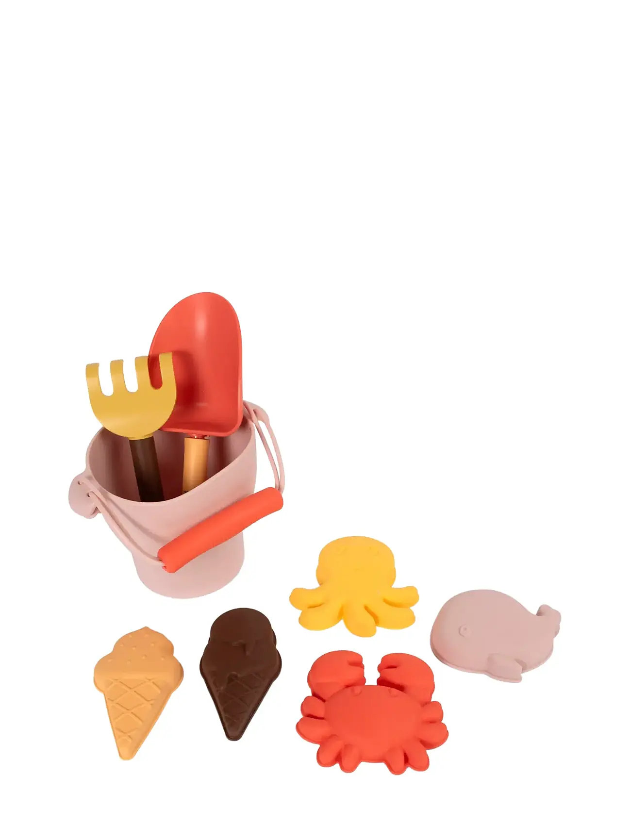 Silik Strandsæt - Peach Mix Toys Bath & Water Toys Bath Toys Pink Filibabba