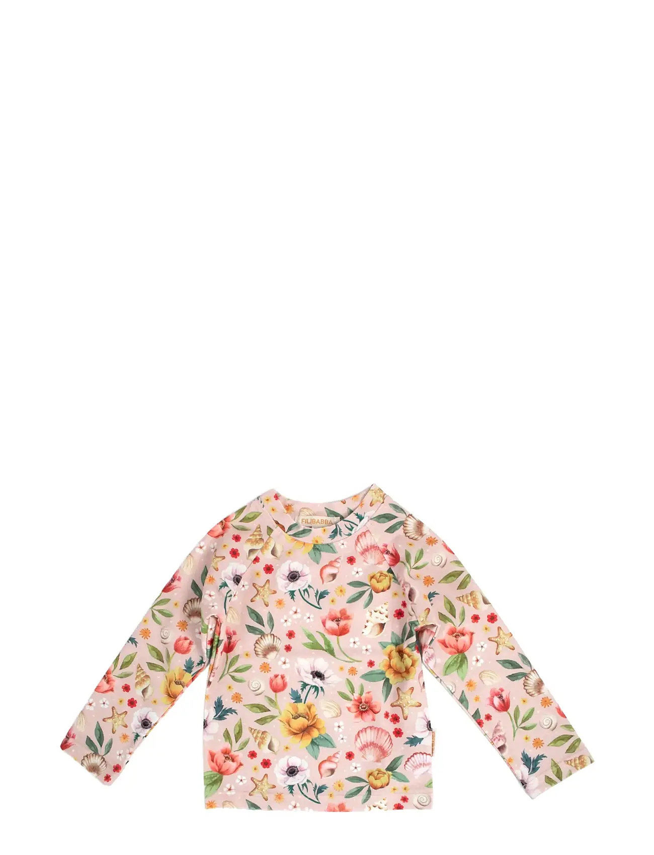 Nor - Uv-Bluse Ls 3-4 År - Ocean Blossom Swimwear Swim Tops Pink Filibabba