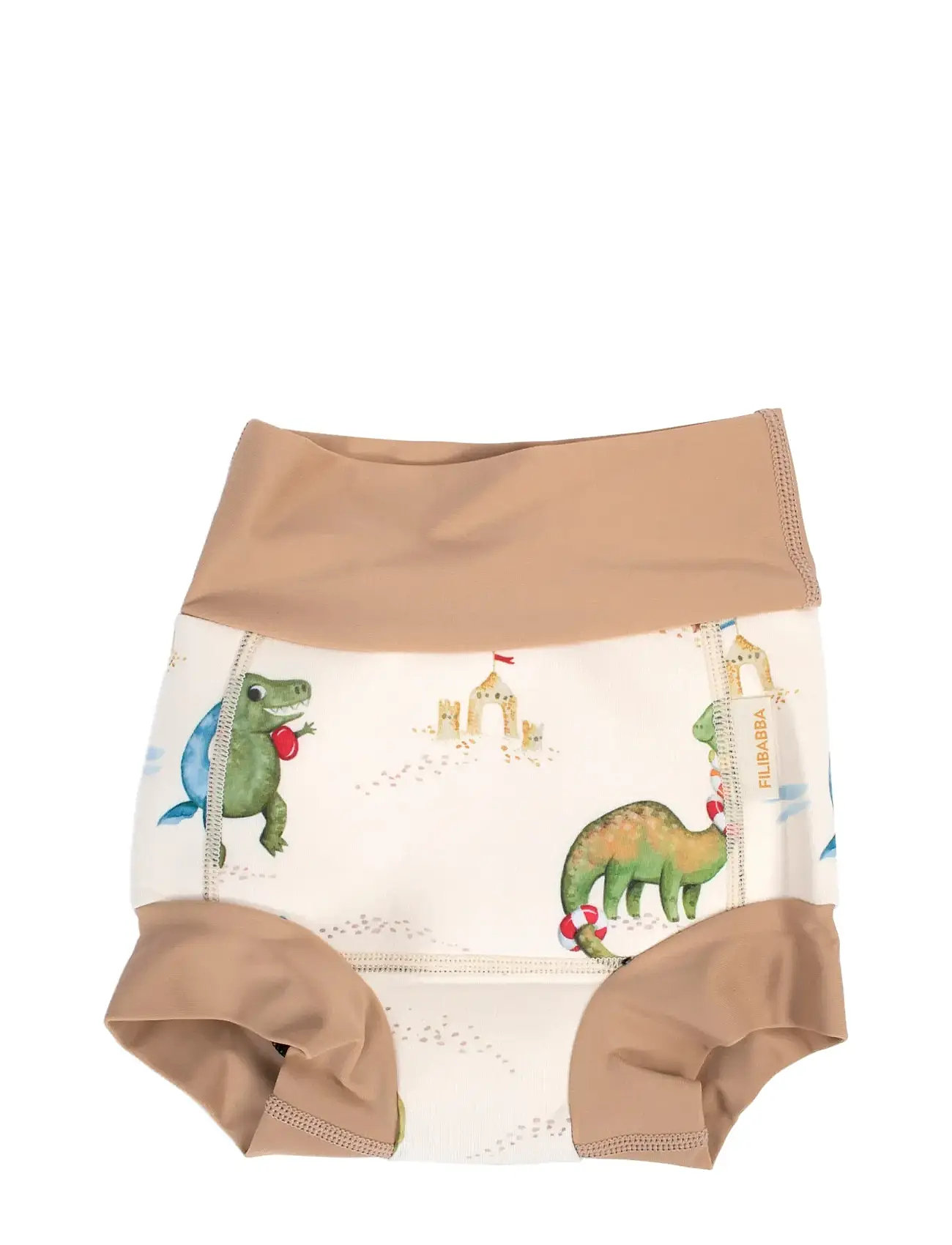 Lucca – Blebadebukser 2-3 År – Dino Beach Swimwear Nappie Briefs Cream Filibabba