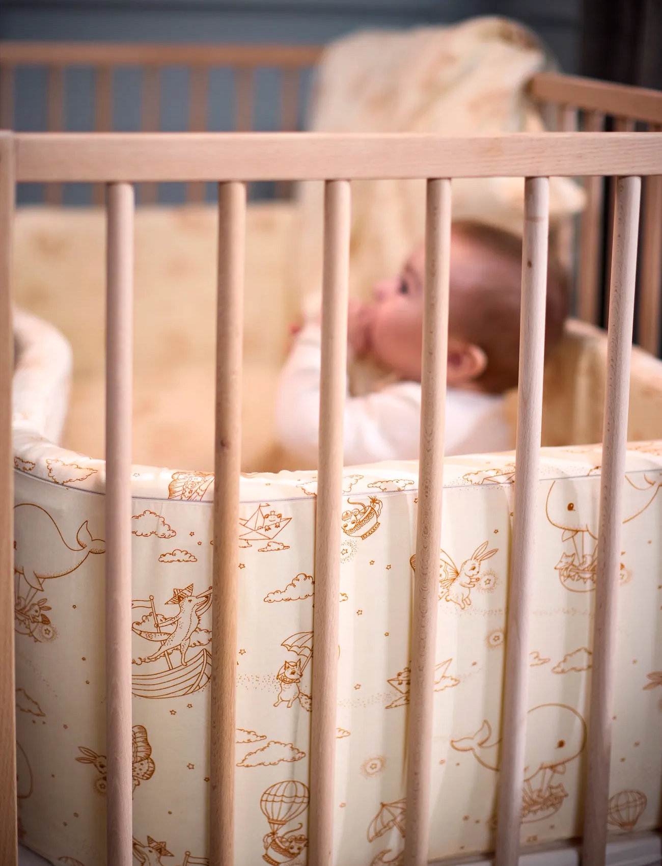 Filibabba Bed Bumper - Dreamy Adventurers, One Size, Cream, Babysenge Og Tilbehør > Sengerand, Børn