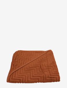 Bath towel with hood - Zigzag rust - håndklæder - rust