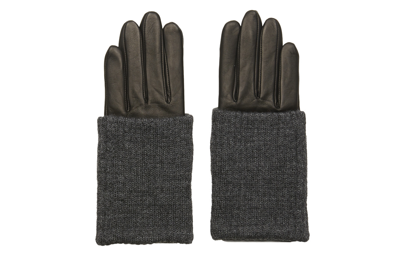Filippa K Short Wool Rib Gloves - BLACK