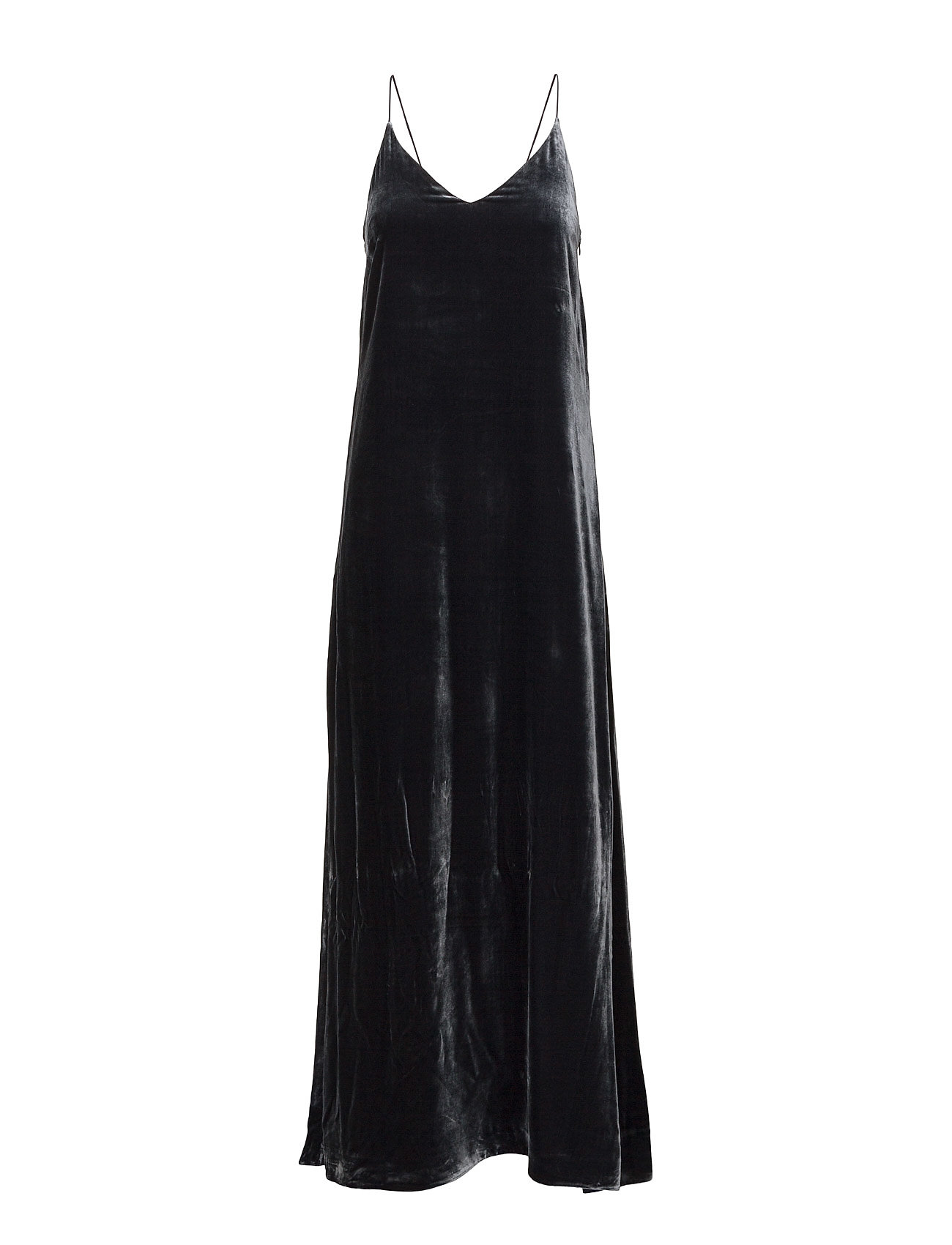 Filippa K Velvet Strap Dress Jurk Knielengte Zwart filippa k kopen in de aanbieding