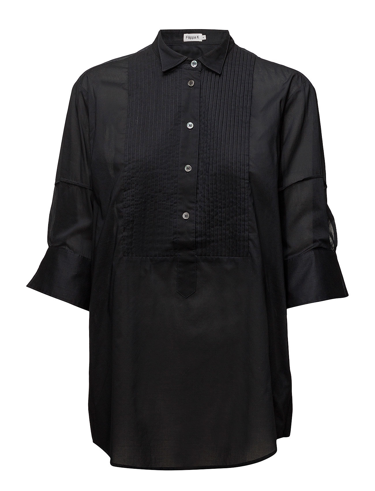 Filippa K Pintuck Tuxedo Shirt Overhemd Met Lange Mouwen Zwart filippa k kopen in de aanbieding
