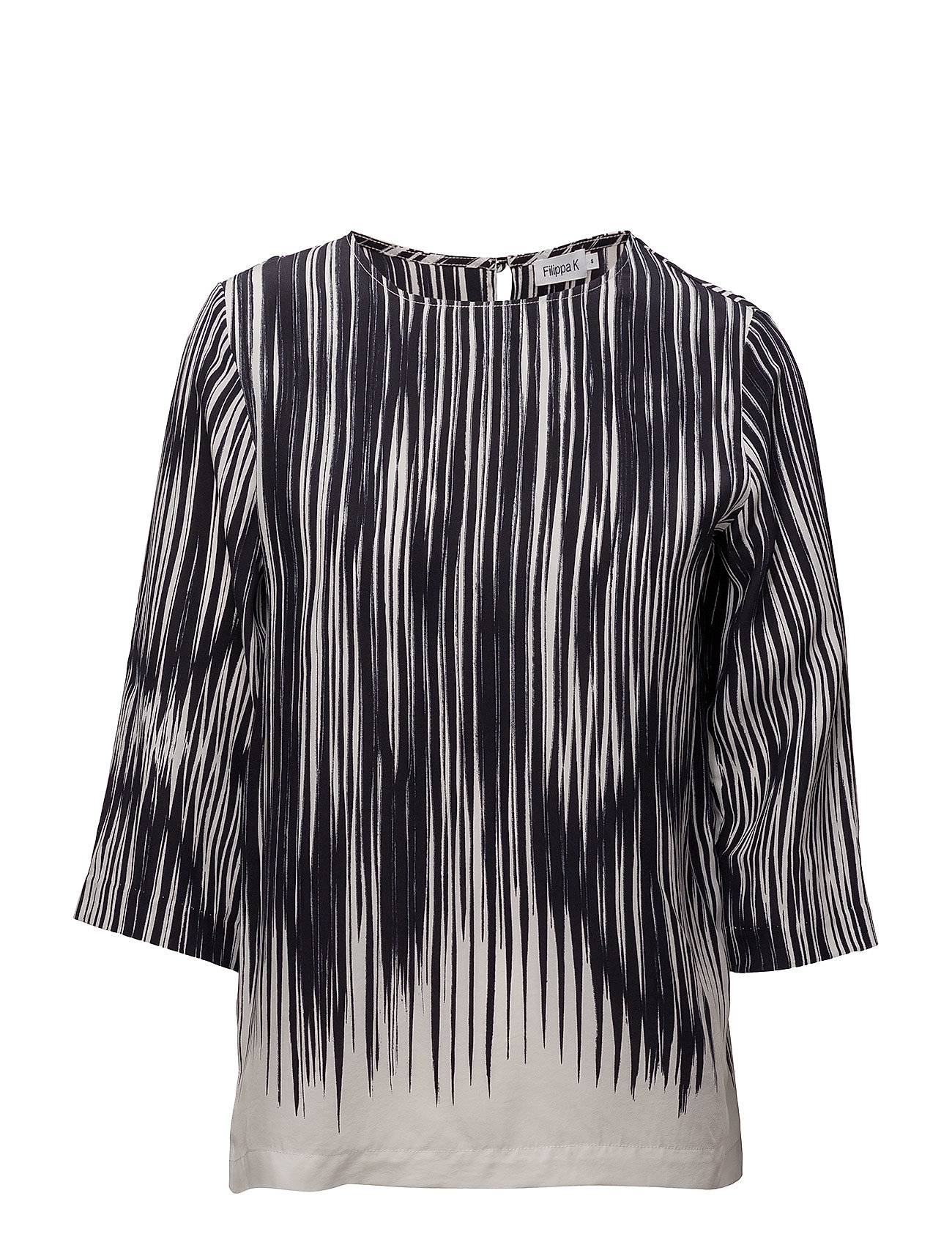 Filippa K Printed Drapey Tee Blouse Lange Mouwen Zwart filippa k kopen in de aanbieding