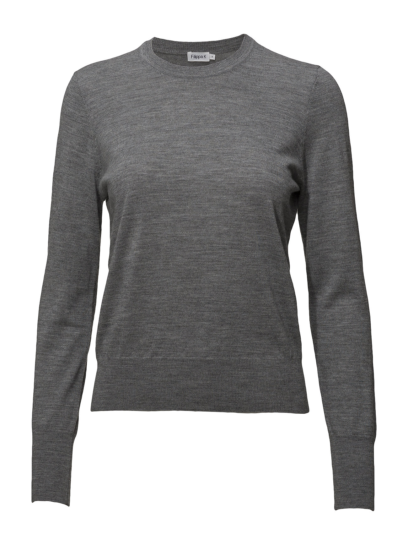 Filippa K Merino R Neck Sweater Gebreide Trui Grijs filippa k kopen in de aanbieding