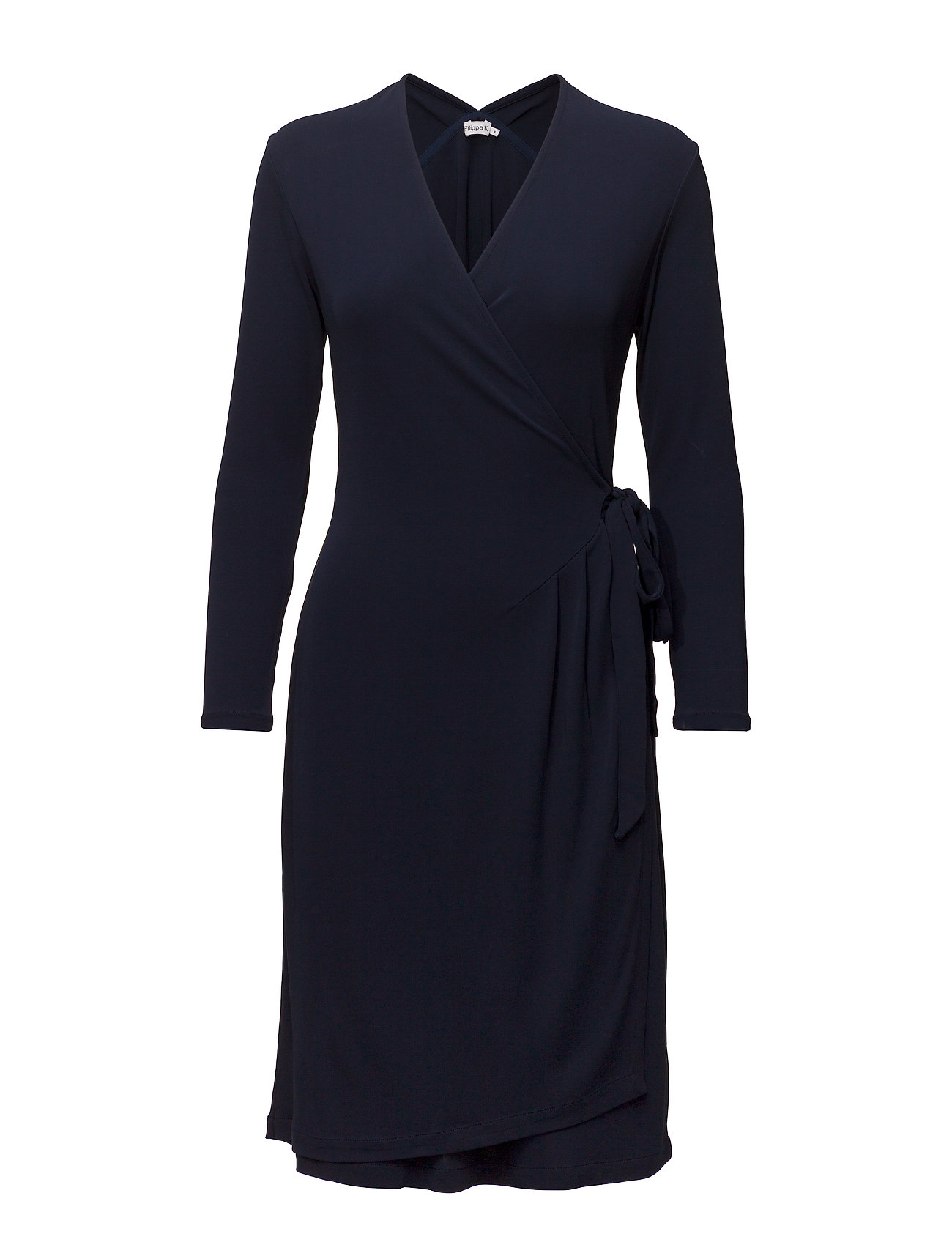 Filippa K Drapey Crepe Wrap Dress Jurk Knielengte Blauw filippa k kopen in de aanbieding
