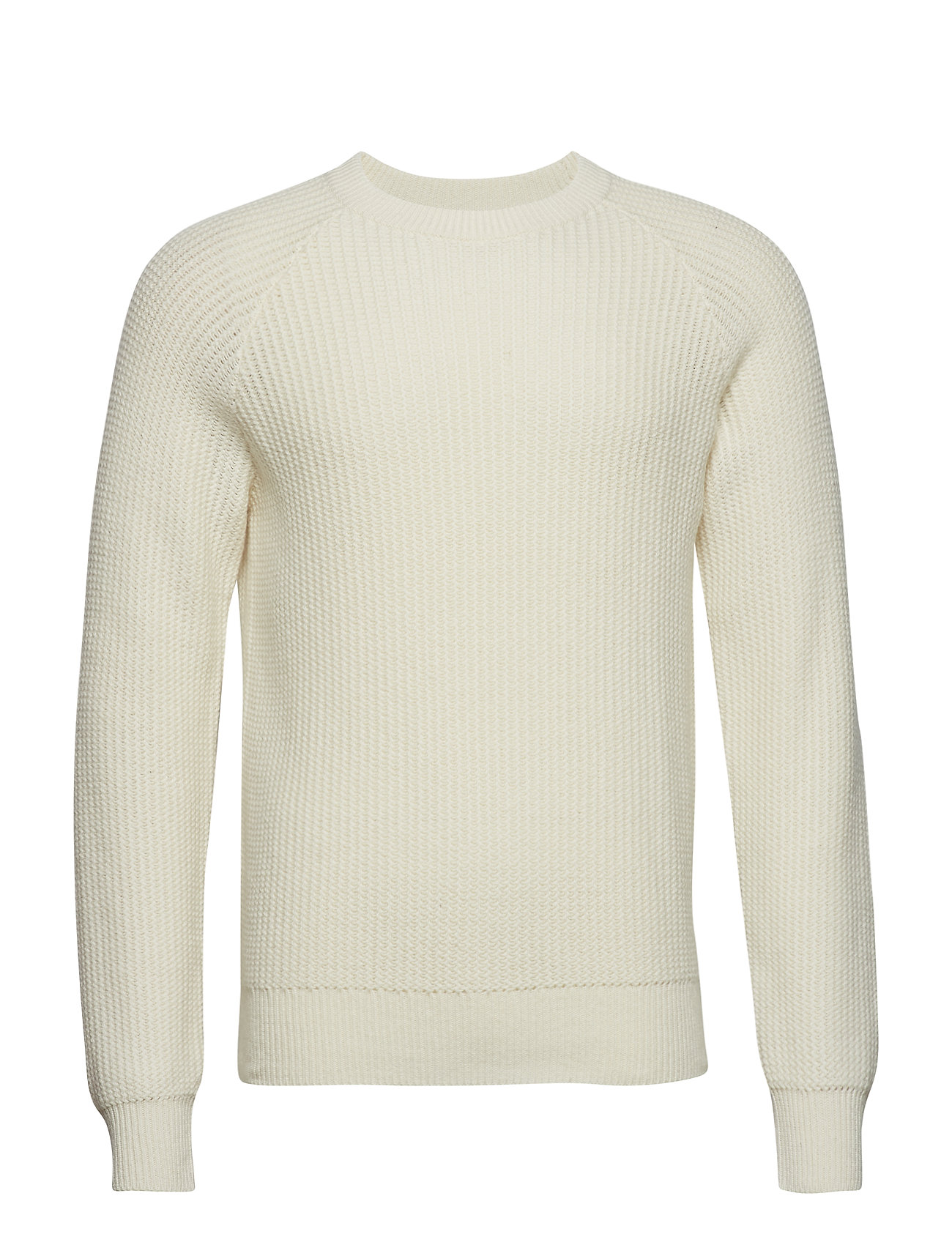 Filippa K M Wave Stitch Sweater Gebreide Trui Met Ronde Kraag Creme filippa k kopen in de aanbieding