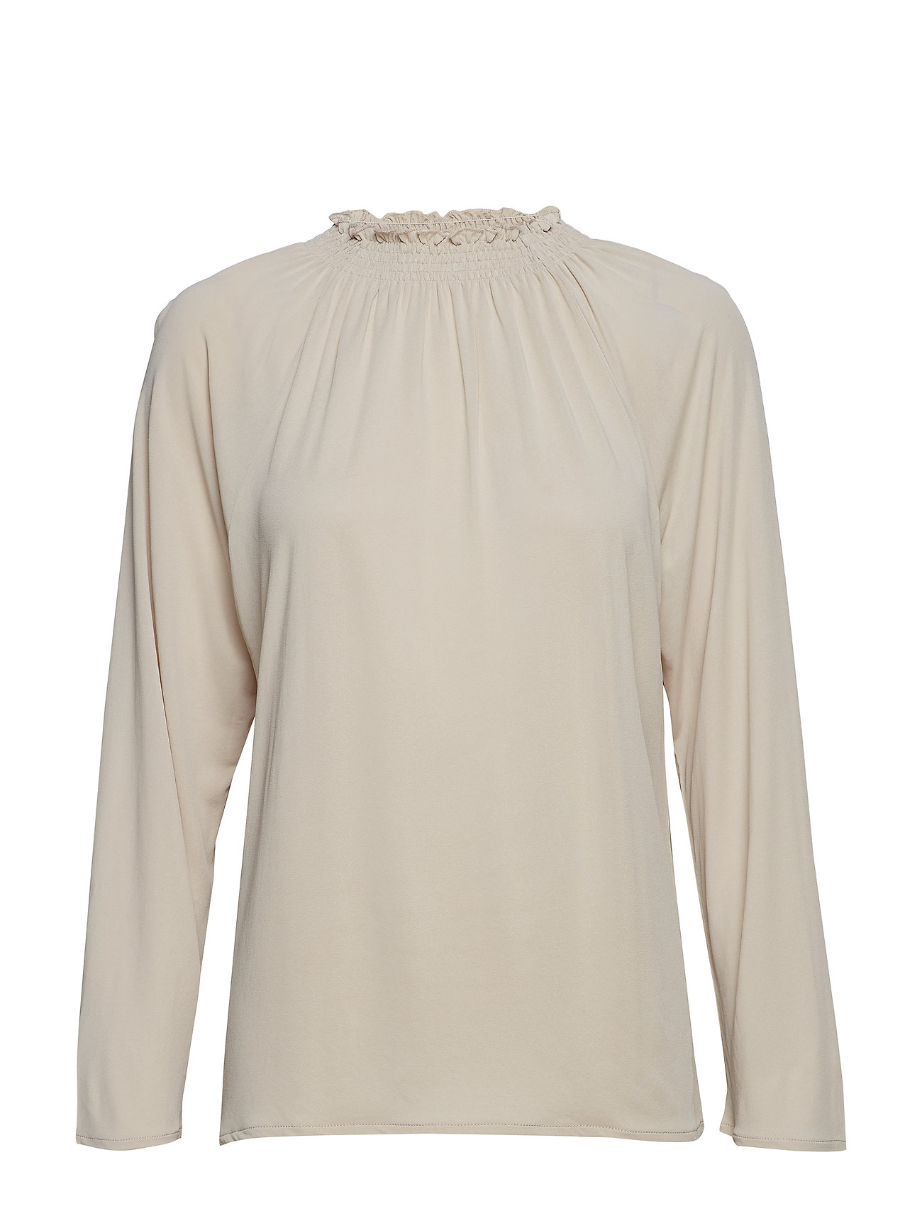 Filippa K Smock Neck Blouse Lange Mouwen Beige filippa k kopen in de aanbieding