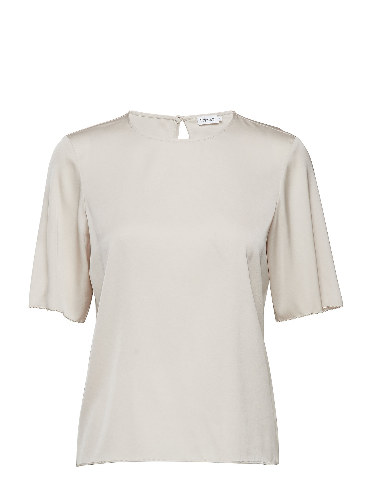 Filippa K Silk Tee T Shirts Tops Short Sleeved Creme filippa k kopen in de aanbieding