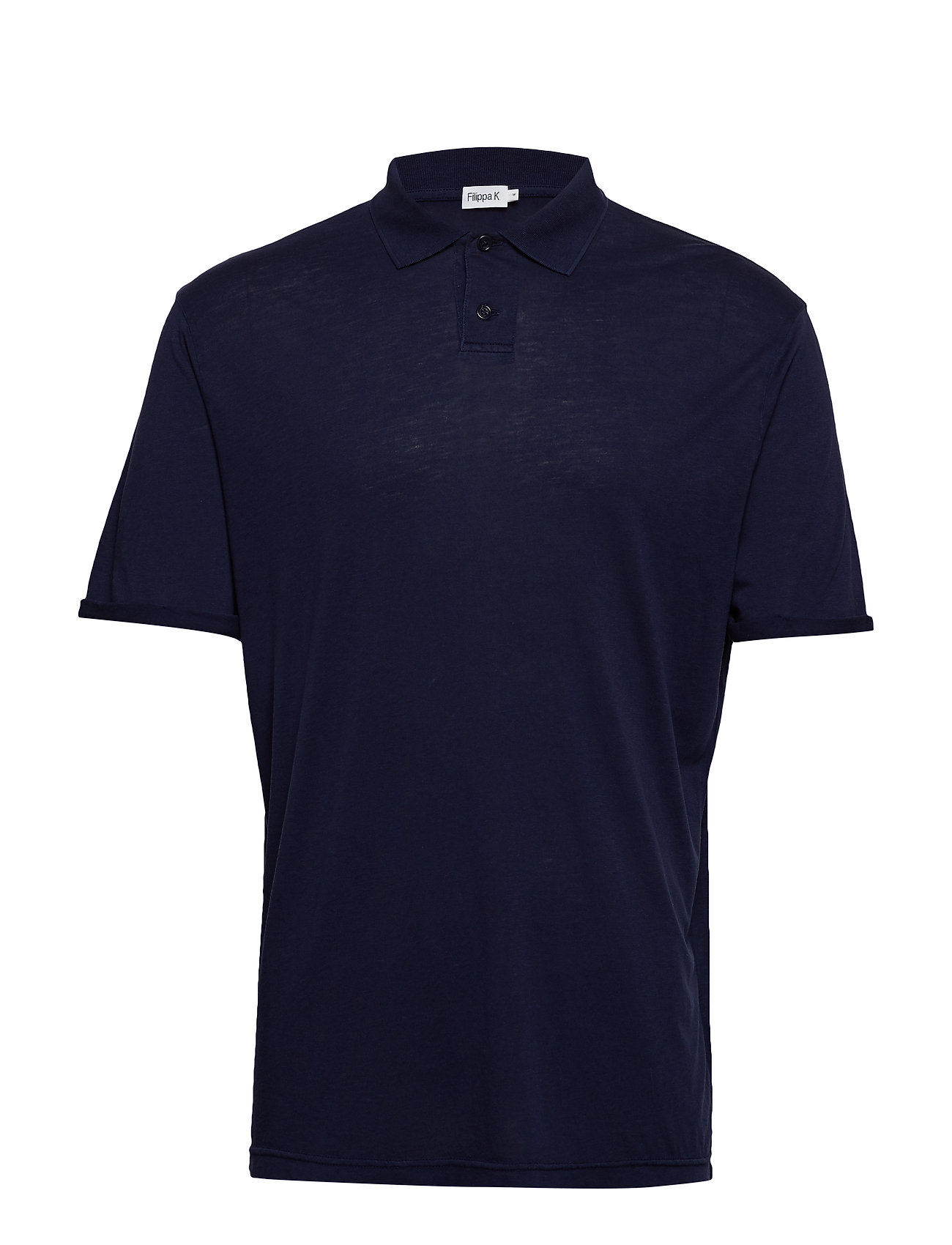 Filippa K M Tencel Poloshirt Coltrui Met Korte Mouwen Blauw filippa k kopen in de aanbieding