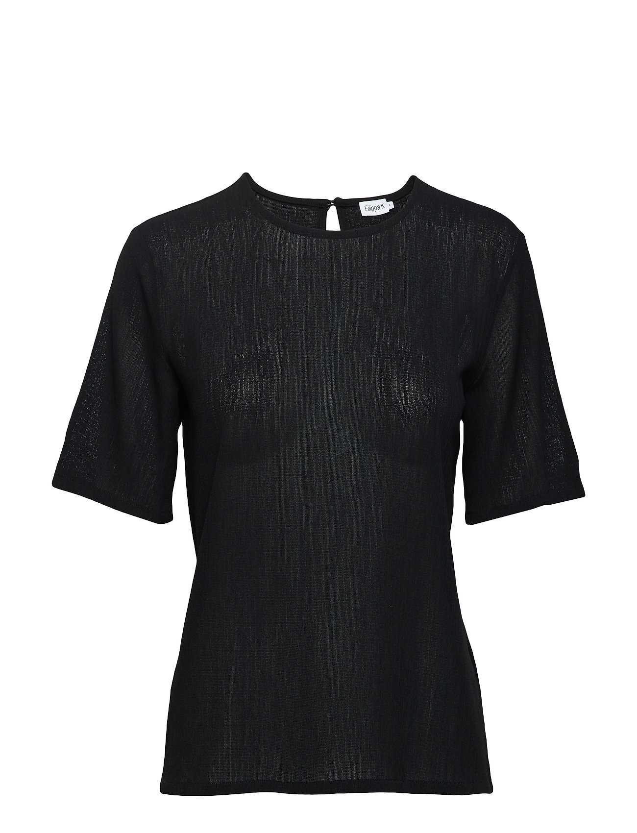 Filippa K Mesh Tee T Shirts Tops Short Sleeved Zwart filippa k kopen in de aanbieding