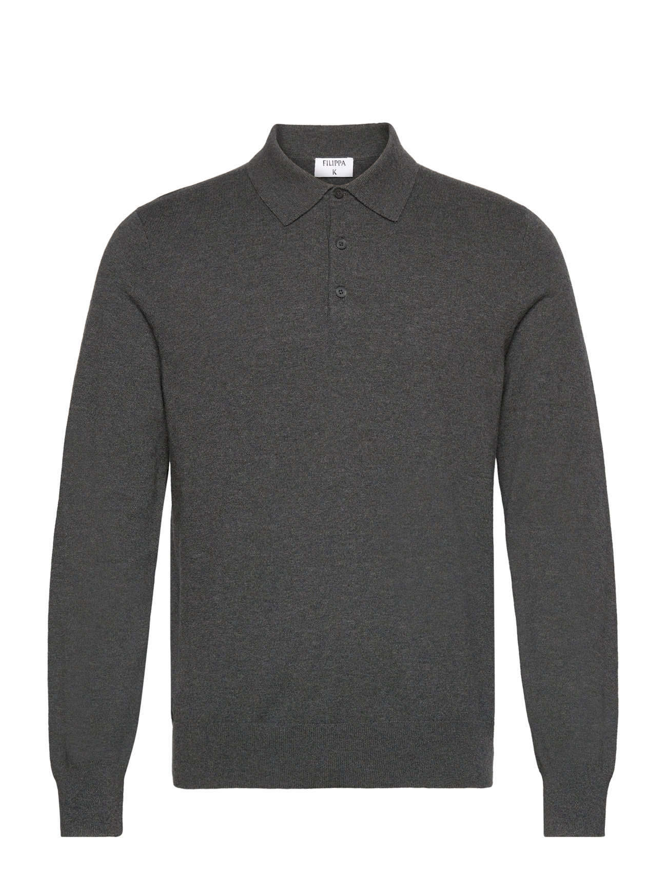 Knitted Polo Shirt Grey Filippa K