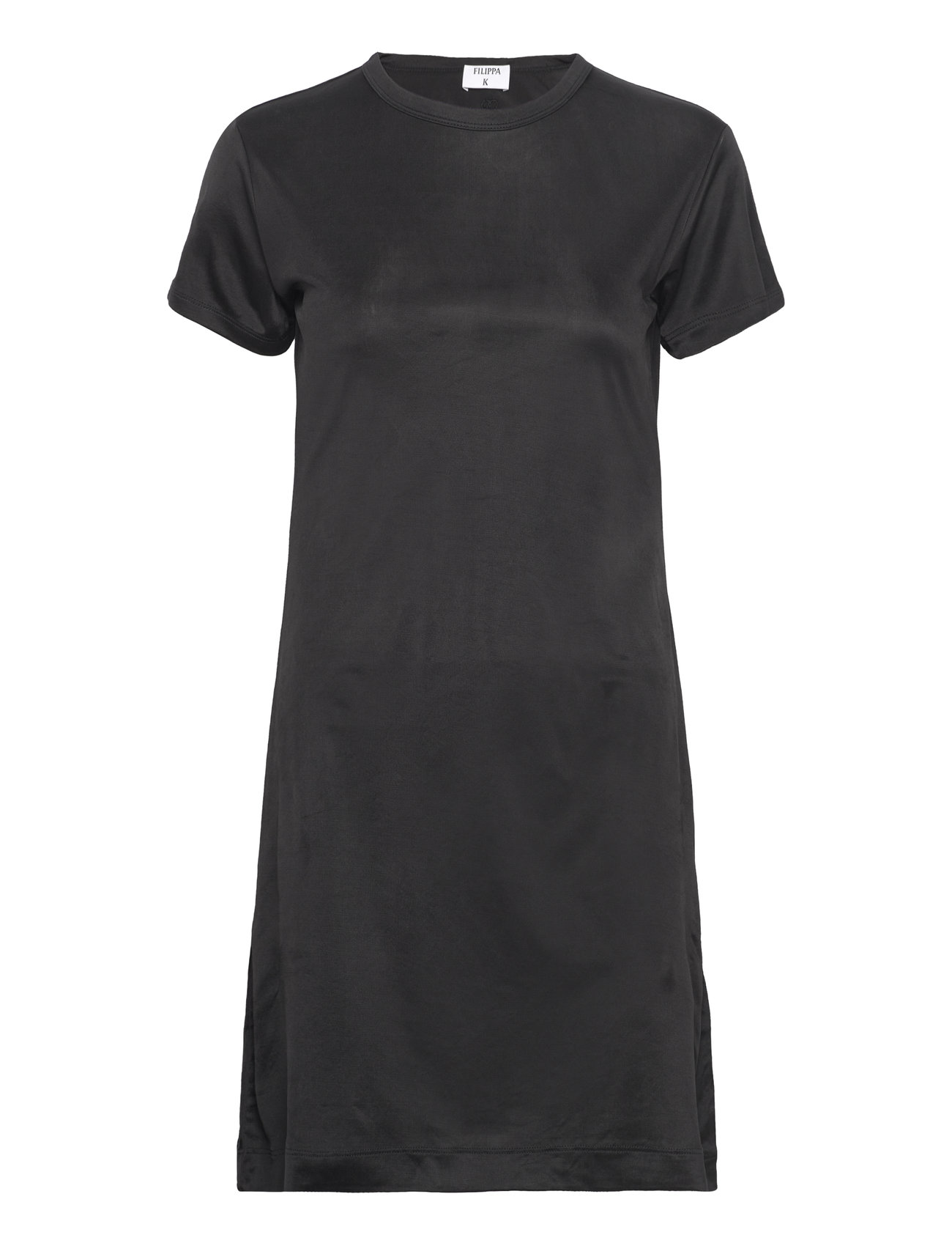 Shiny T-Shirt Dress Designers Short Dress Black Filippa K