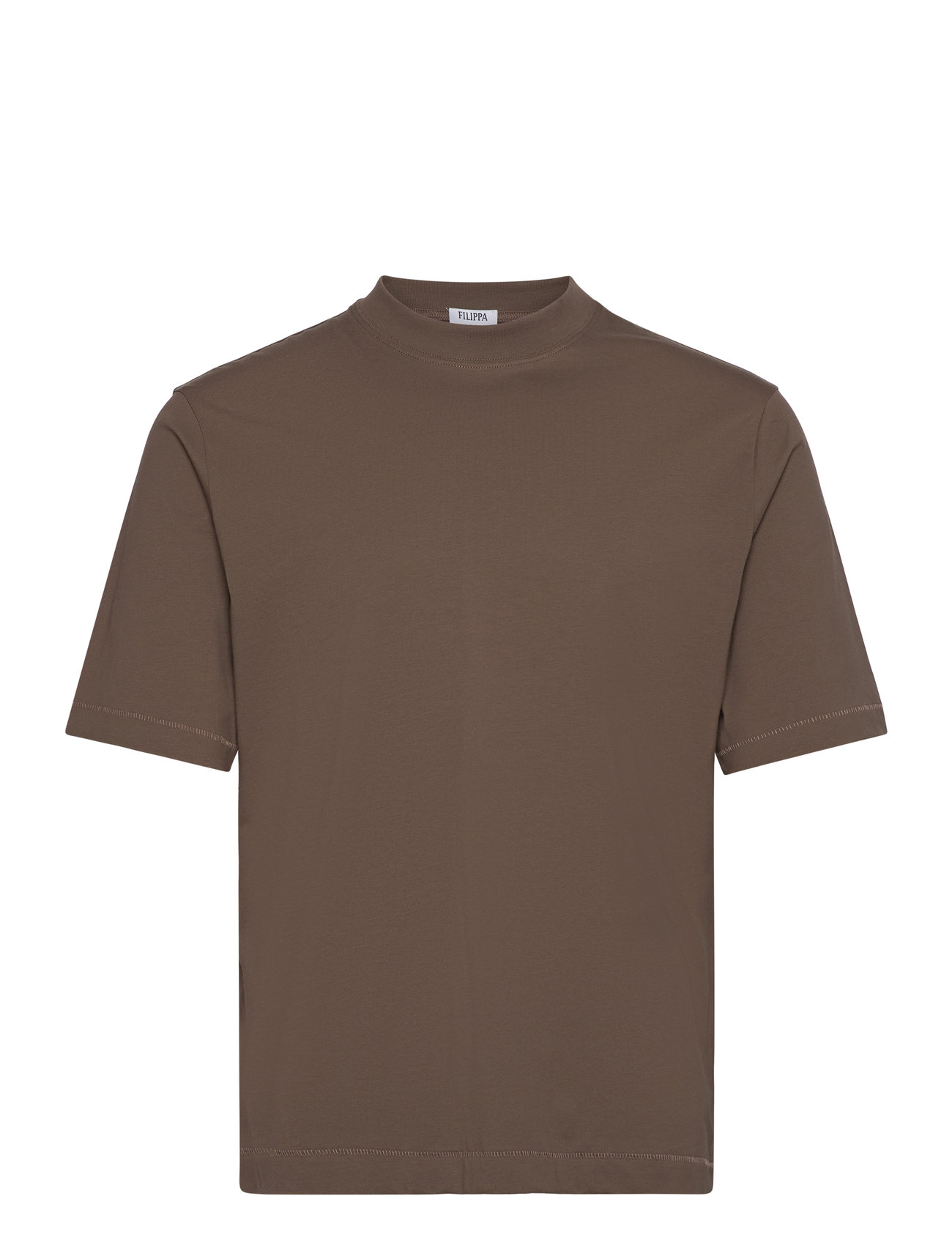 Mock Neck Cotton Tee Brown Filippa K