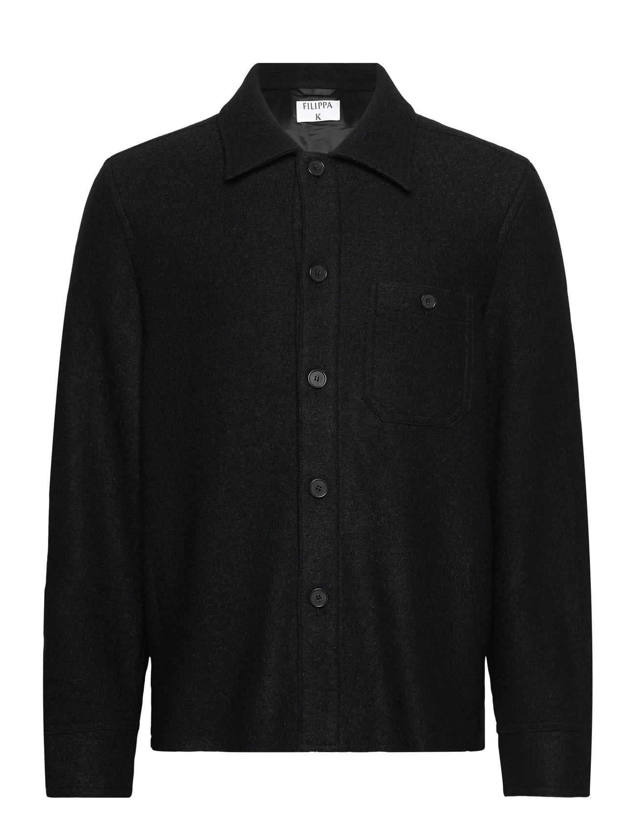 FILIPPA K Boiled Wolle Shirt Jacke Schwarz - XS - Herren