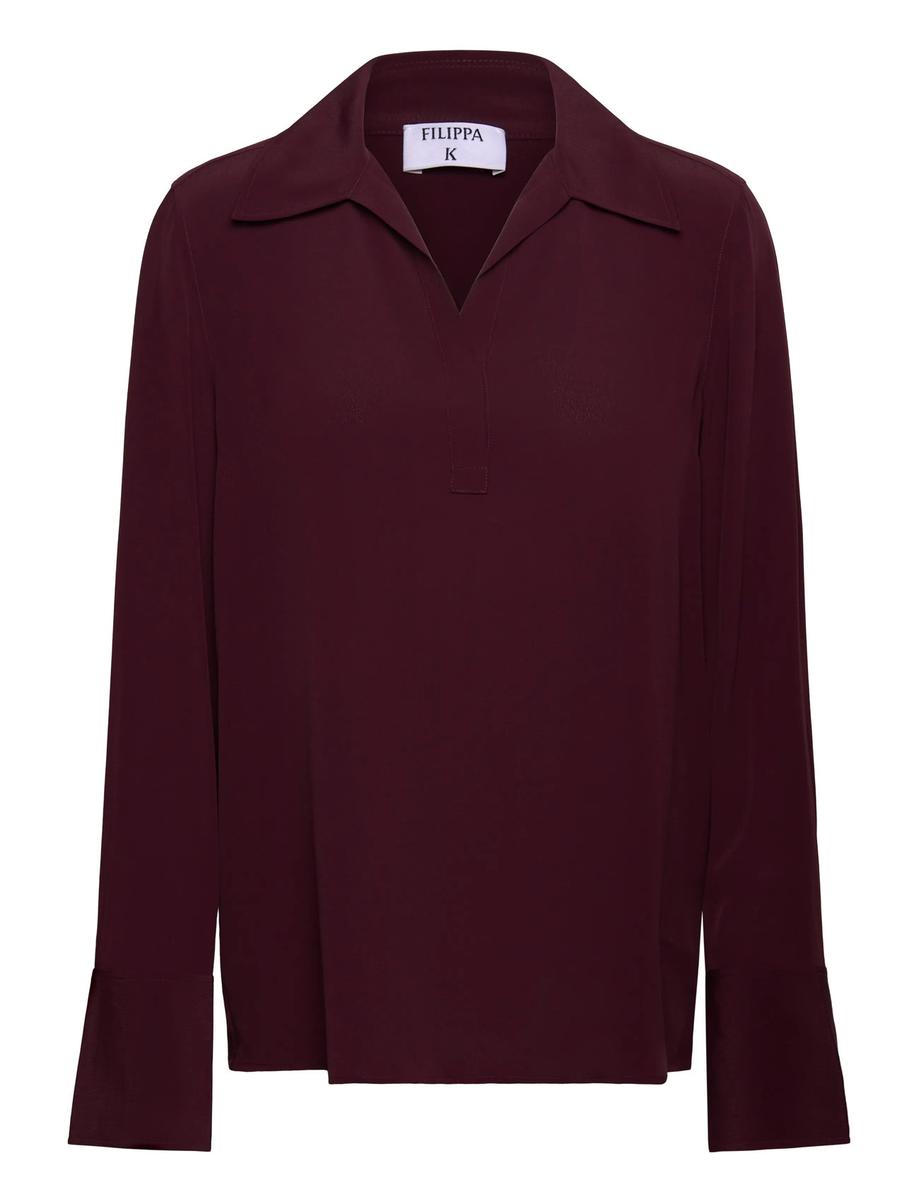 FILIPPA K Half Placket Bluse Burgundy - 34 - Damen