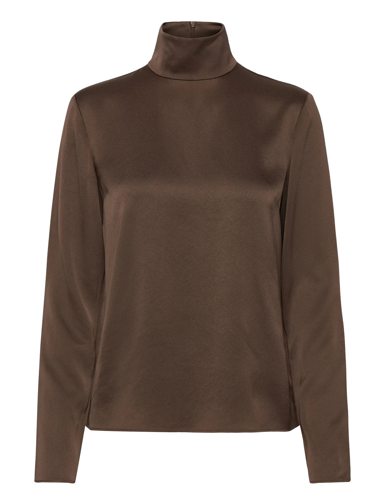 FILIPPA K Rollkragen Satin Bluse Braun - 42 - Damen