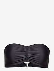 Shiny Bandeau Bikini Top - BLACK