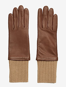Wool Rib Gloves - OLIVE BROW